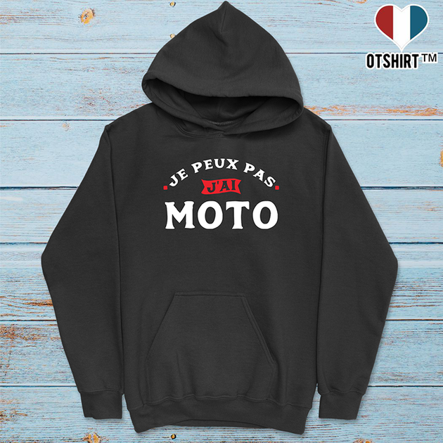 Sweat à Capuche J'Peux Pas J'ai Cross - Cadeau Humour Moto Cross Pour Hommes Et Femmes