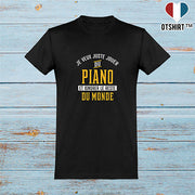 T shirt homme jouer du piano et ignorer le monde