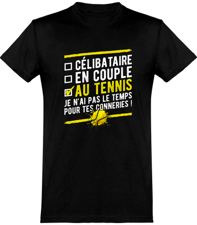  T shirt homme célibataire au tennis