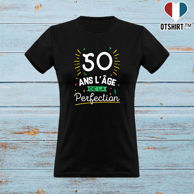 T-shirt De Sport Femme 50e Anniversaire - Manches Courtes, Motif "50 Ans", En Polyester/élasthanne