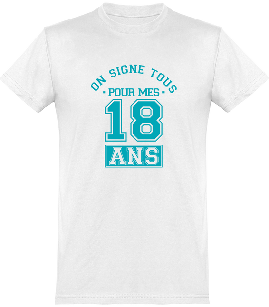 Tee-shirt Anniversaire 18 ans Homme - cadeaux