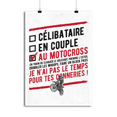 Affiche célibataire au motocross