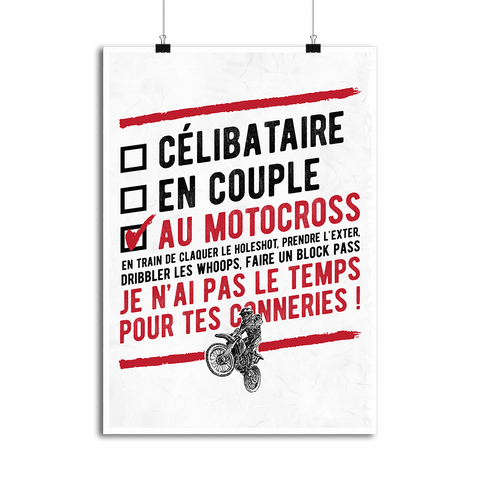 Affiche célibataire au motocross