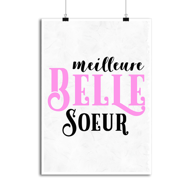 Cadeau Affiche meilleure belle soeur otshirt.fr