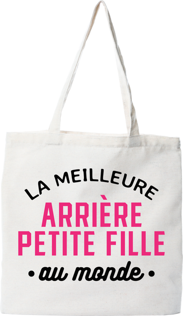 Cadeau Tote bag coton recyclé la meilleure arrière petite fille au