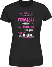 T shirt femme princesse et osteopathe