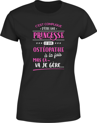 T shirt femme princesse et osteopathe