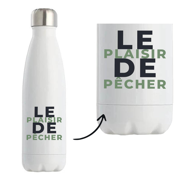 Bouteille Isotherme Le Plaisir de Pecher - Bottle - Idée Bouteille Isotherme Cadeau Anniversaire Fête Original Famille Travail Départ Collègue Retraite Noël. - Bleu&Vert - 1