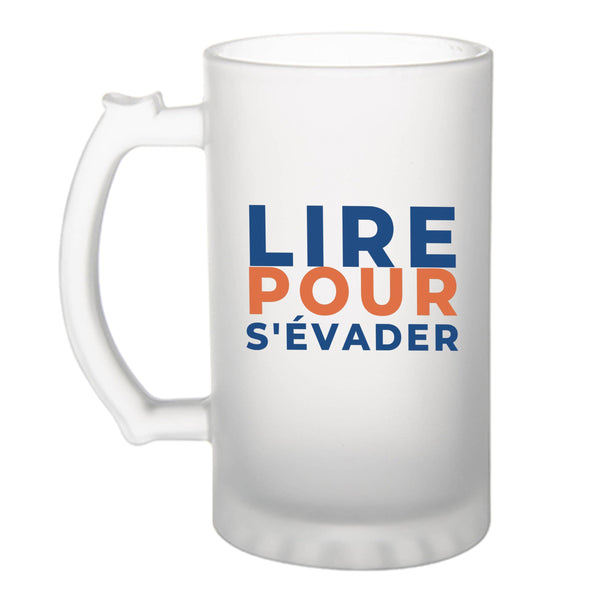 Verre à Bière Lire pour Sevader - Beer Glass - Idée Chope de Bière Cadeau Anniversaire Fête Original Famille Travail Départ Collègue Retraite Noël. - Terracotta&Bleu - 1
