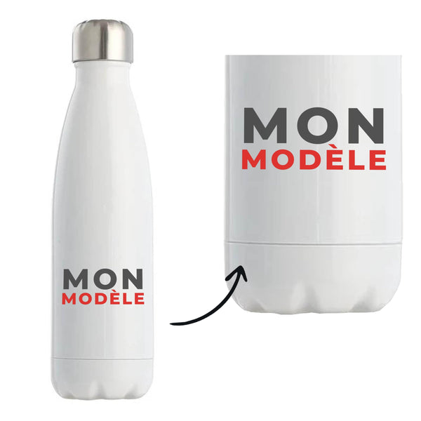 Bouteille Isotherme Mon Modele - Bottle - Idée Bouteille Isotherme Cadeau Anniversaire Fête Original Famille Travail Départ Collègue Retraite Noël. - Gris&Rouge - 1