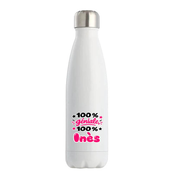 Bouteille Isotherme 100% Géniale 100% Ines - Bottle - Idée Bouteille Isotherme Cadeau Anniversaire Fête Original Famille Travail Départ Collègue Retraite Noël.