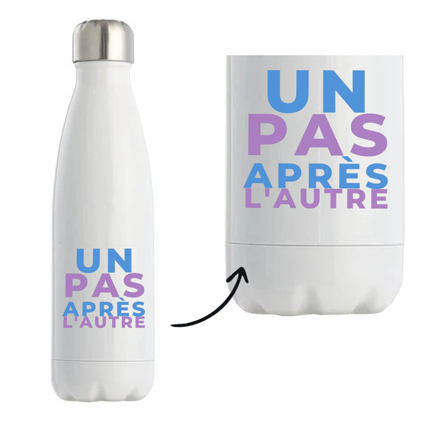 Bouteille Isotherme Un Pas Apres Lautre - Bottle - Idée Bouteille Isotherme Cadeau Anniversaire Fête Original Famille Travail Départ Collègue Retraite Noël. - Bleu&Violet - 1