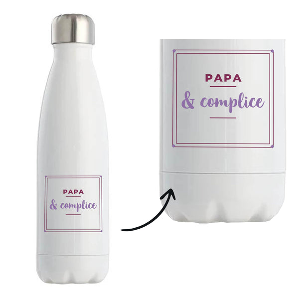 Bouteille Isotherme Papa Complice - Bottle - Idée Bouteille Isotherme Cadeau Anniversaire Fête Original Famille Travail Départ Collègue Retraite Noël. - Violet&Violet - 3