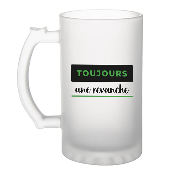 Verre à Bière Toujours une Revanche - Beer Glass - Idée Chope de Bière Cadeau Anniversaire Fête Original Famille Travail Départ Collègue Retraite Noël. - Noir&Vert - 4