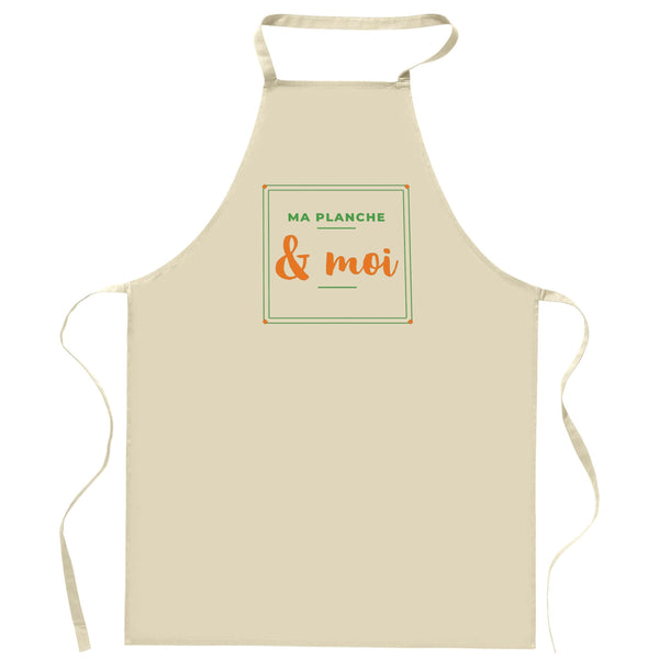 Tablier Ma Planche Moi - Apron - Idée Tablier de Cuisine Cadeau Anniversaire Fête Original Famille Travail Départ Collègue Retraite Noël. - Vert&Orange - 3