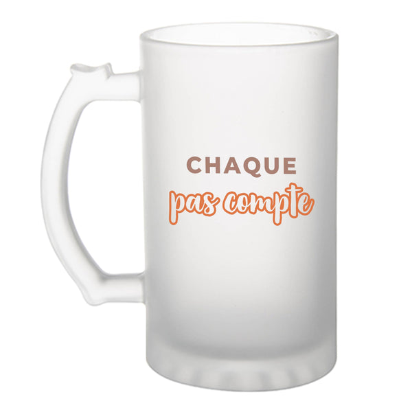 Verre à Bière Chaque Pas Compte - Beer Glass - Idée Chope de Bière Cadeau Anniversaire Fête Original Famille Travail Départ Collègue Retraite Noël. - Rose&Corail - 2