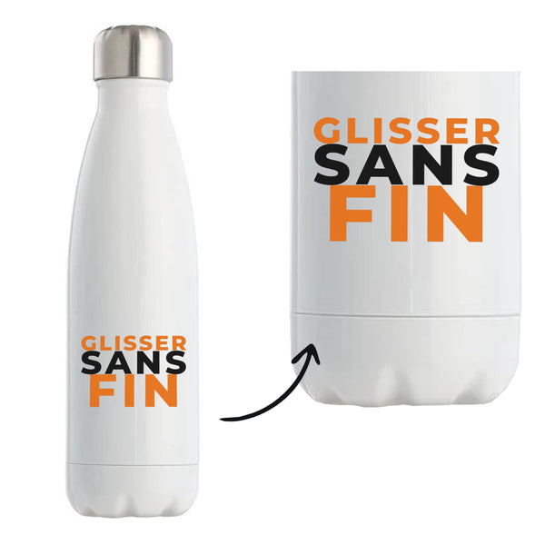 Bouteille Isotherme Glisser Sans Fin - Bottle - Idée Bouteille Isotherme Cadeau Anniversaire Fête Original Famille Travail Départ Collègue Retraite Noël. - Orange&Noir - 1