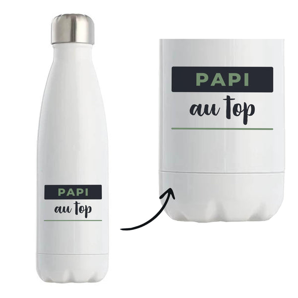 Bouteille Isotherme Papi au Top - Bottle - Idée Bouteille Isotherme Cadeau Anniversaire Fête Original Famille Travail Départ Collègue Retraite Noël. - Bleu&Vert - 4