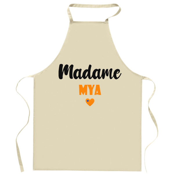 Tablier Madame Mya | Apron | Idée Tablier Personnalisable Cadeau Anniversaire Cuisine Jardinage Fête Original Famille Travail Départ Collègue Retraite