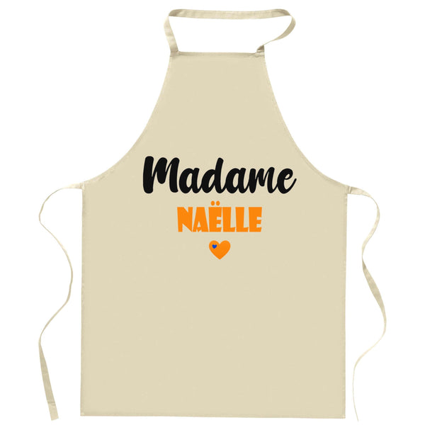 Tablier Madame Naëlle | Apron | Idée Tablier Personnalisable Cadeau Anniversaire Cuisine Jardinage Fête Original Famille Travail Départ Collègue Retraite