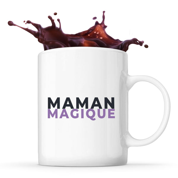Tasse Maman Magique - Mug - Idée Tasse Personnalisable Cadeau Anniversaire Fête Original Famille Travail Départ Collègue Retraite Noël. - Bleu&Violet - 1