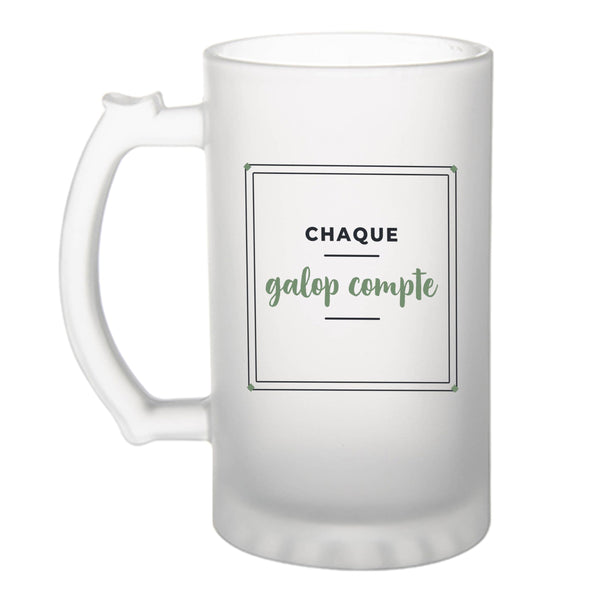 Verre à Bière Chaque Galop Compte - Beer Glass - Idée Chope de Bière Cadeau Anniversaire Fête Original Famille Travail Départ Collègue Retraite Noël. - Bleu&Vert - 3