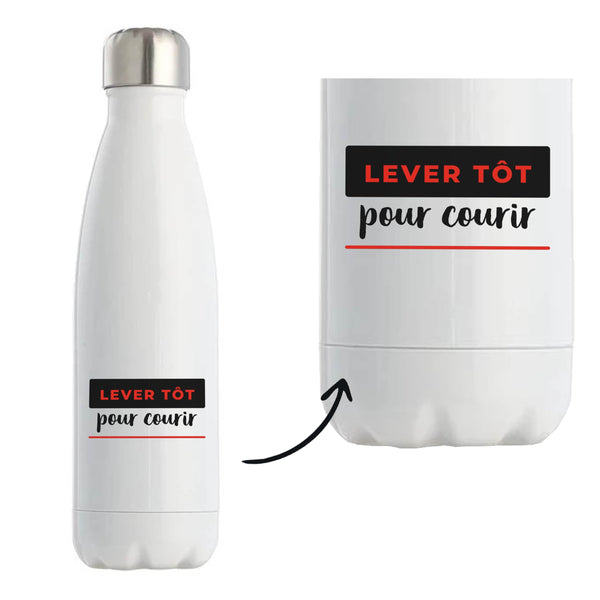 Bouteille Isotherme Lever Tot pour Courir - Bottle - Idée Bouteille Isotherme Cadeau Anniversaire Fête Original Famille Travail Départ Collègue Retraite Noël. - Noir&Rouge - 4