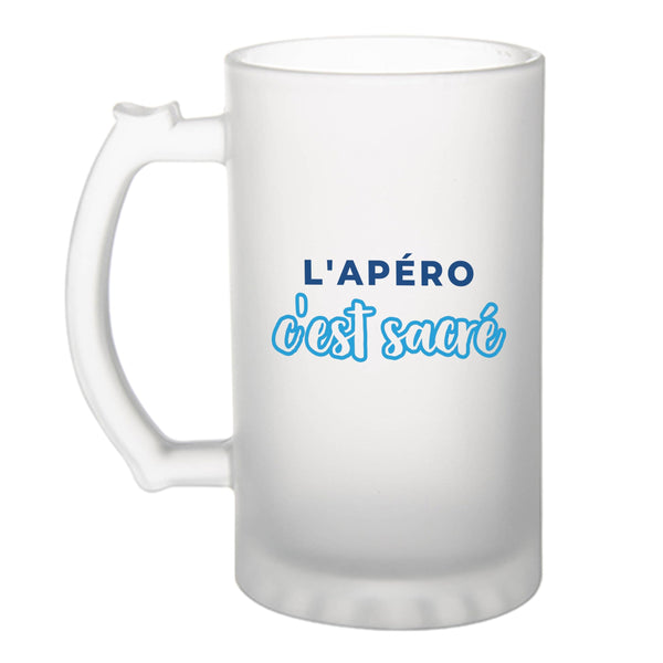 Verre à Bière Lapero Cest Sacre - Beer Glass - Idée Chope de Bière Cadeau Anniversaire Fête Original Famille Travail Départ Collègue Retraite Noël. - Bleu&Turquoise - 2