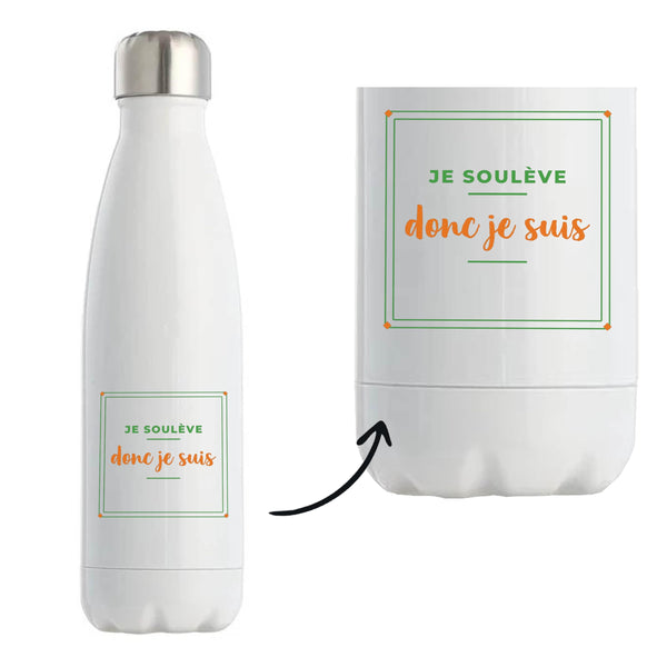 Bouteille Isotherme Je Souleve Donc Je Suis - Bottle - Idée Bouteille Isotherme Cadeau Anniversaire Fête Original Famille Travail Départ Collègue Retraite Noël. - Vert&Orange - 3