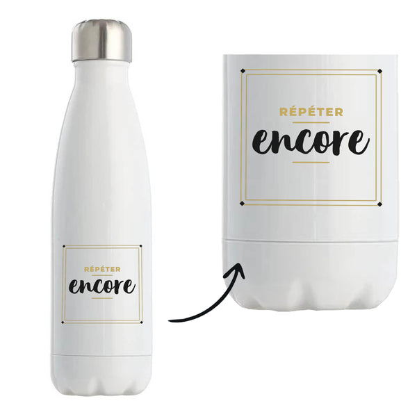 Bouteille Isotherme Repeter Encore - Bottle - Idée Bouteille Isotherme Cadeau Anniversaire Fête Original Famille Travail Départ Collègue Retraite Noël. - Doré&Noir - 3