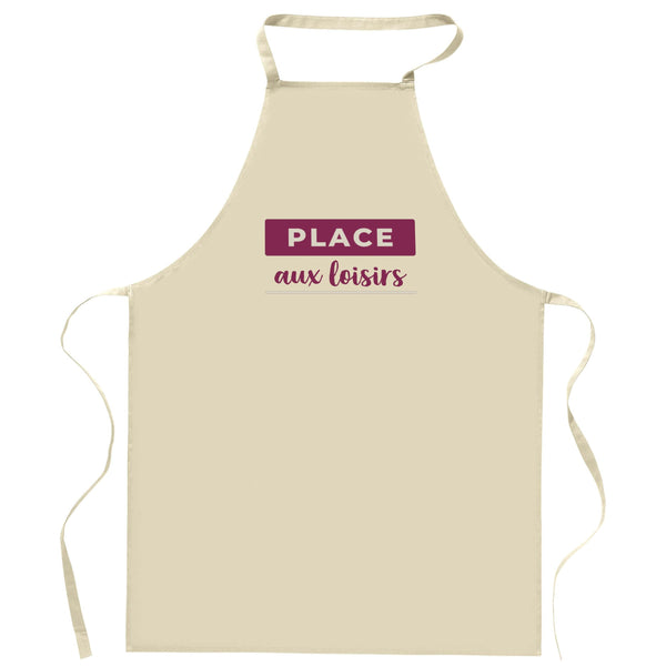 Tablier Place aux Loisirs - Apron - Idée Tablier de Cuisine Cadeau Anniversaire Fête Original Famille Travail Départ Collègue Retraite Noël. - Violet&Gris - 4