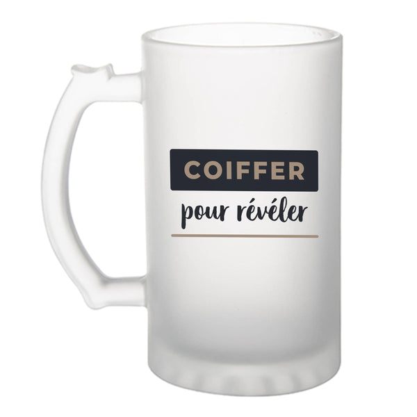 Verre à Bière Coiffer pour Reveler - Beer Glass - Idée Chope de Bière Cadeau Anniversaire Fête Original Famille Travail Départ Collègue Retraite Noël. - Bleu&Marron - 4