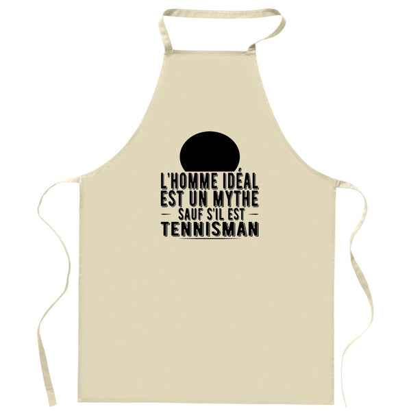 Tablier Tennis 3 Noir | Apron | Idée Tablier Personnalisable Cadeau Anniversaire Cuisine Jardinage Fête Original Famille Travail Départ Collègue Retraite