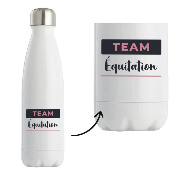 Bouteille Isotherme Team Equitation - Bottle - Idée Bouteille Isotherme Cadeau Anniversaire Fête Original Famille Travail Départ Collègue Retraite Noël. - Bleu&Rose - 4