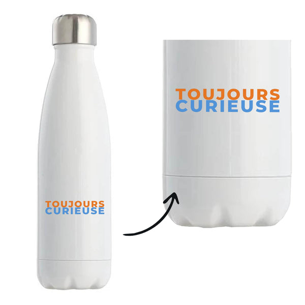 Bouteille Isotherme Toujours Curieuse - Bottle - Idée Bouteille Isotherme Cadeau Anniversaire Fête Original Famille Travail Départ Collègue Retraite Noël. - Orange&Bleu - 1