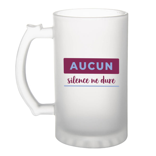 Verre à Bière Aucun Silence Ne Dure - Beer Glass - Idée Chope de Bière Cadeau Anniversaire Fête Original Famille Travail Départ Collègue Retraite Noël. - Violet&Gris - 4