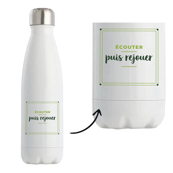 Bouteille Isotherme Ecouter Puis Rejouer - Bottle - Idée Bouteille Isotherme Cadeau Anniversaire Fête Original Famille Travail Départ Collègue Retraite Noël. - Vert&Vert - 3