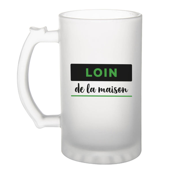 Verre à Bière Loin de la Maison - Beer Glass - Idée Chope de Bière Cadeau Anniversaire Fête Original Famille Travail Départ Collègue Retraite Noël. - Noir&Vert - 4
