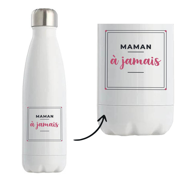 Bouteille Isotherme Maman A Jamais - Bottle - Idée Bouteille Isotherme Cadeau Anniversaire Fête Original Famille Travail Départ Collègue Retraite Noël. - Bleu&Rose - 3