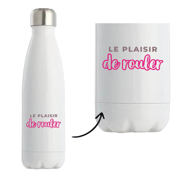 Bouteille Isotherme Le Plaisir de Rouler - Bottle - Idée Bouteille Isotherme Cadeau Anniversaire Fête Original Famille Travail Départ Collègue Retraite Noël. - Violet&Rose - 2
