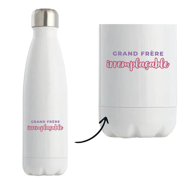 Bouteille Isotherme Grand Frere Irremplacable - Bottle - Idée Bouteille Isotherme Cadeau Anniversaire Fête Original Famille Travail Départ Collègue Retraite Noël. - Violet&Rose - 2
