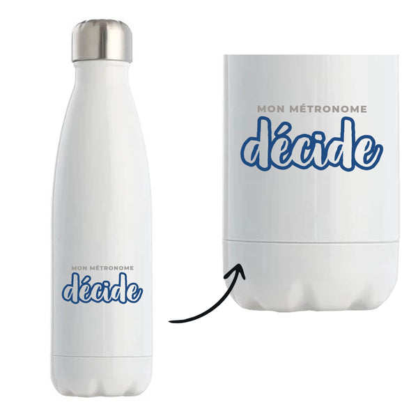 Bouteille Isotherme Mon Metronome Decide - Bottle - Idée Bouteille Isotherme Cadeau Anniversaire Fête Original Famille Travail Départ Collègue Retraite Noël. - Gris&Bleu - 2