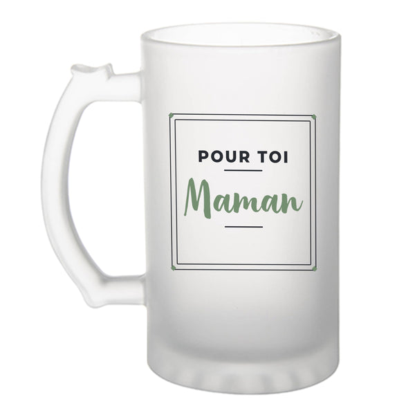 Verre à Bière Pour Toi Maman - Beer Glass - Idée Chope de Bière Cadeau Anniversaire Fête Original Famille Travail Départ Collègue Retraite Noël. - Bleu&Vert - 3