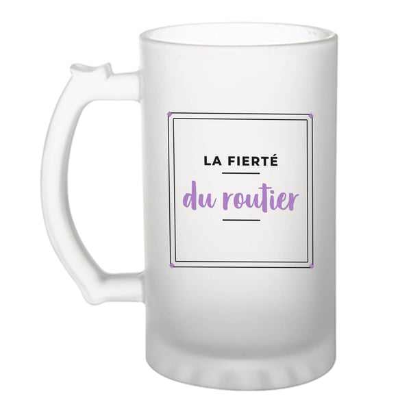 Verre à Bière La Fierte du Routier - Beer Glass - Idée Chope de Bière Cadeau Anniversaire Fête Original Famille Travail Départ Collègue Retraite Noël. - Noir&Violet - 3