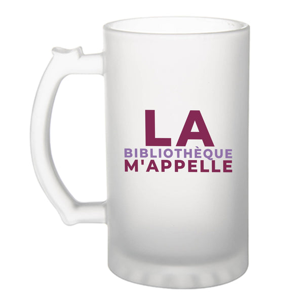 Verre à Bière La Bibliotheque Mappelle - Beer Glass - Idée Chope de Bière Cadeau Anniversaire Fête Original Famille Travail Départ Collègue Retraite Noël. - Violet&Violet - 1