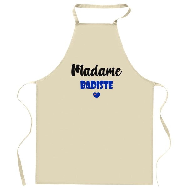 Cadeau Tablier Madame Badiste | Apron | Idée Tablier Personnalisable Cadeau Anniversaire Cuisine Jardinage Fête Original Famille Travail Départ Collègue Retraite (Bleu)