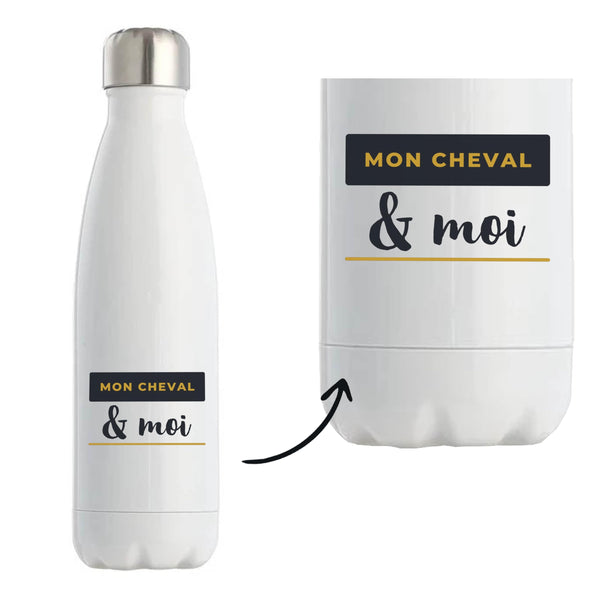 Bouteille Isotherme Mon Cheval Moi - Bottle - Idée Bouteille Isotherme Cadeau Anniversaire Fête Original Famille Travail Départ Collègue Retraite Noël. - Bleu&Jaune - 4
