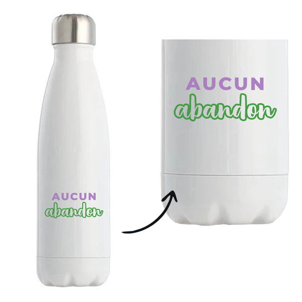 Bouteille Isotherme Aucun Abandon - Bottle - Idée Bouteille Isotherme Cadeau Anniversaire Fête Original Famille Travail Départ Collègue Retraite Noël. - Violet&Vert - 2
