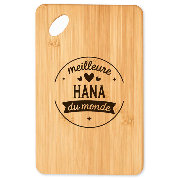 Planche à découper Meilleure Hana du monde 1 - Plateau Apéro en Bambou Cadeau Original Cuisine Barbecue