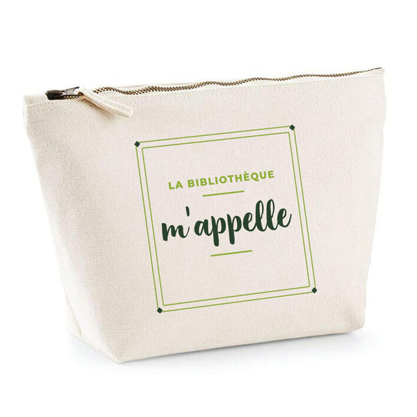 Trousse La Bibliotheque Mappelle - Pouch Case - Idée Trousse Rangement Cadeau Anniversaire Fête Original Famille Travail Départ Collègue Retraite Noël. - Vert&Vert - 3